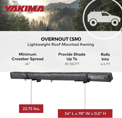 Vista 6 de Yakima Toldo ligero de 4.5 pies montado en el techo con bloqueo SKS incluido, fácil de montar y sistema de fijación súper simple, OverNOut, pequeño