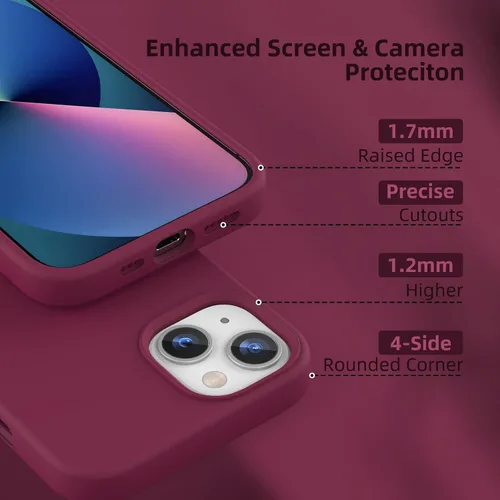 Vista 194 de Funda de silicona líquida compatible con iPhone 12 Pro Max 6.7 pulgadas, funda de gel de protección completa con forro de microfibra, funda