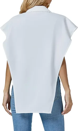 Vista 2 de Umenlele Blusa de gran tamaño con cuello y botones para mujer