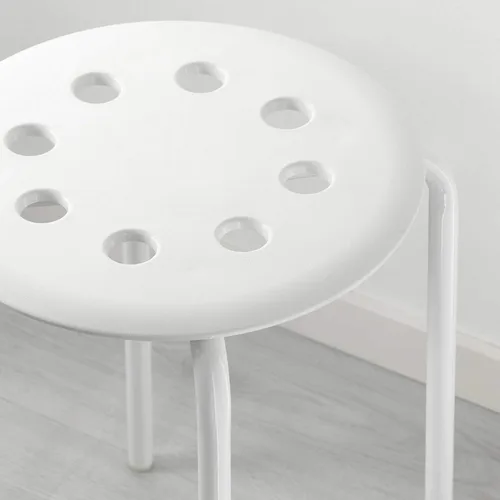 Vista 6 de 10 Pack Stackable Stools, 17" Plastic Round Stools Stacking Chairs, White Nesting Stool, Portable Multipurpose Stool Chairs Flexible Seating for