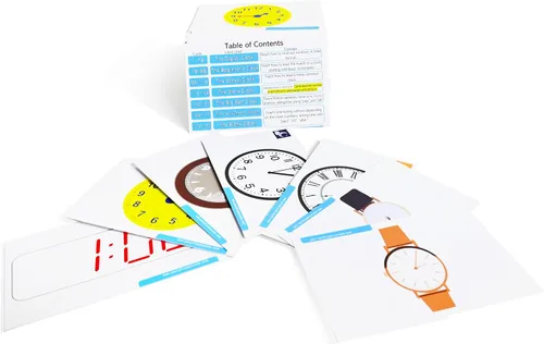 Vista 2 de 192 tarjetas flash completas para contar el tiempo, incluye AM, PM, digital y analógico