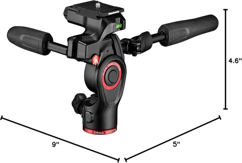 Vista 10 de Manfrotto Befree - Cabezal de trípode para cámara en vivo de 3 vías, aluminio, carga útil de 13.2 lbs, para trípodes de viaje, con asas plegables