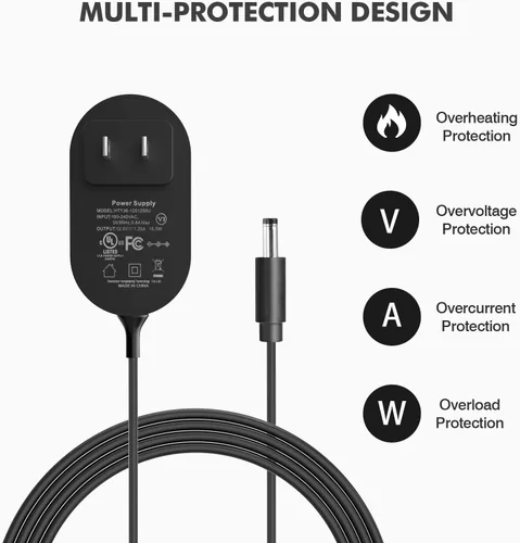 Vista 6 de Adaptador de corriente de 15 W para Alexa Echo Dot (3ª/4ª/5ª generación), Echo Dot con reloj (3ª/4ª/5ª generación), Echo Dot Kids Edition, Echo Show