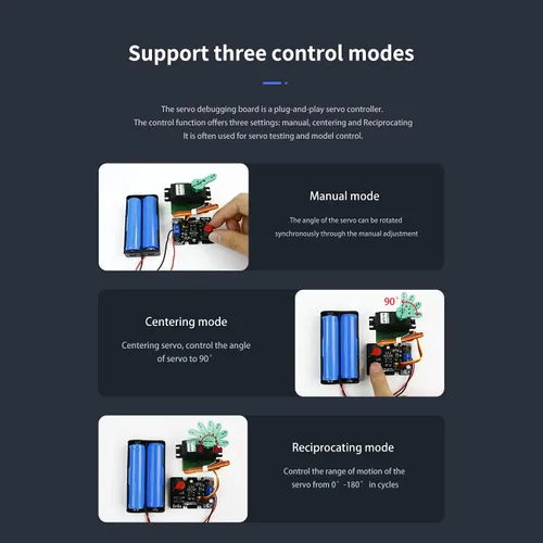 Vista 6 de Yahboom Herramienta de centrado de controlador de servomotores RC con protección contra sobrecorriente, 2 modos de control compatible con ajuste