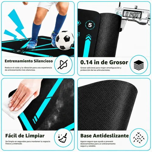 Vista 6 de Soccer Training Mat, Soccer Training Equipment, Soccer Gifts for Boys 8-12