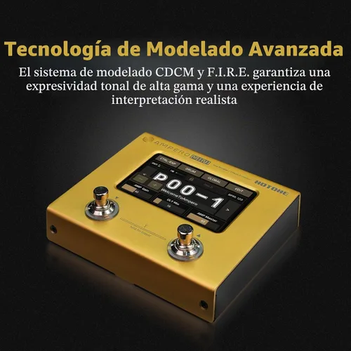 Vista 2 de HOTONE Procesador de múltiples efectos, pedal de guitarra, amplificador de bajo, modelado de gabinetes IR, simulación multiidioma estéreo, OTG