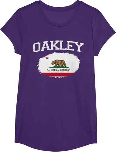 Vista 60 de OAKLEY CA CALIFORNIA Flag Vintage USA Sports Hombre Mujer Camiseta, Negro