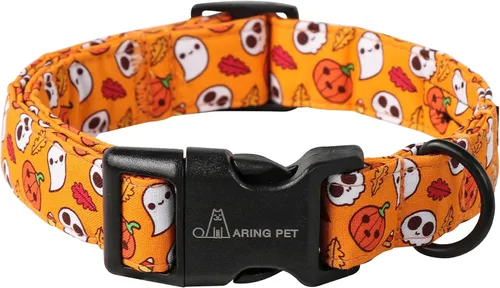 Vista 6 de ARING PET Collar de Navidad para perro, lindo collar de copos de nieve populares rojo y verde con hebilla de liberación rápida para cachorros