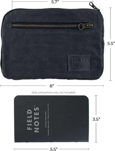 Vista 7 de Hide & Drink, Bolsa de equipo con cremallera, bolsa de camping, accesorio de viaje, bolsa multiusos, lona encerada y cuero de grano completo