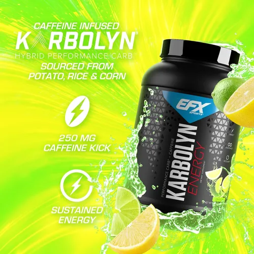Vista 3 de EFX Sports Karbolyn Energy Polvo de carbohidratos de rendimiento + cafeína Carga de carbohidratos y energiza 250 mg de cafeína Sin azúcar