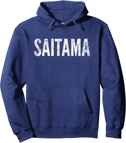 Vista 5 de Sudadera con capucha Saitama Japan Distressed Graphic Pullover, Negro