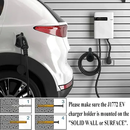 Vista 2 de Soporte para cargador de vehículo eléctrico, J1772, soporte para cargador de coche eléctrico, organizador de cables de carga, cargador EV, boquilla