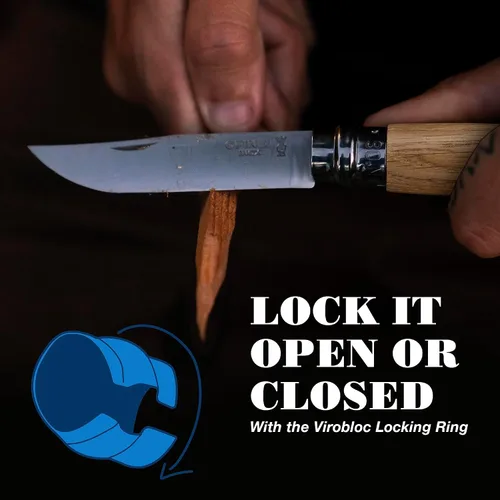 Vista 5 de OPINEL No.06-No.09 Premium Woods, cuchillo de bolsillo plegable de acero inoxidable, fabricado en Francia (No.06/Oak)