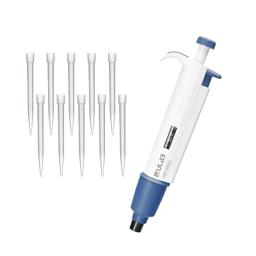 Vista 9 de ULAB Pipetador de un solo canal, micro pipetas de volumen ajustable, Vol.Range.0.1-2.5μl, ULH1015