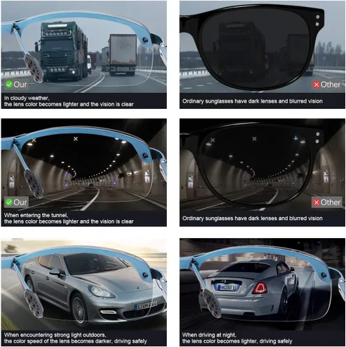 Vista 5 de YIMI Gafas de sol fotocrómicas polarizadas para hombres y mujeres deportes al aire libre conducción antirreflejos UV400 protección z87 gafas