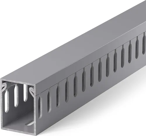 Vista 13 de ZhiYo Canaleta de gestión de cables para rack de servidores de 1.4 pulgadas de alto x 1.6 pulgadas de ancho, kit de conductos de cable de 12 pies