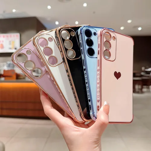 Vista 85 de phylla Funda de teléfono compatible con Samsung Galaxy A12 de 6.5 pulgadas, lindo corazón chapado en oro, elegante funda de lujo para mujer