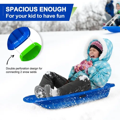 Vista 6 de AGPTEK Trineo de Nieve Bajada Velocista Duradero de 35/47 Pulgadas para Niños, Niñas y Adultos con Asas Integradas y Cuerda de Tracción