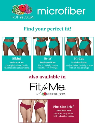 Vista 6 de Fruit Of The Loom - Ropa interior para mujer, talla extragrande, Fit for Me