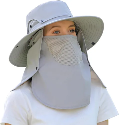 Vista 17 de Hombres Mujeres Safari Bucket Pesca Sombreros Sol Cubierta Cara Kcl015-lanse