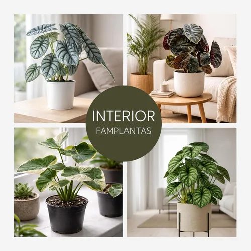 Vista 2 de Colección de Plantas Alocasia (paquete de 4) - Cuprea, Ratón Mickey, Dragón Plateado, Escala de Dragón - Raras Plantas de Interior, Plantas Exóticas