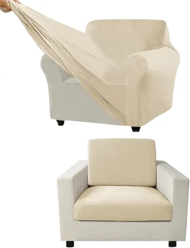Vista 56 de Funda para Sofá de Terciopelo, Fundas Elásticas para Sofá para Funda Principal Separada/Respaldos y Cojines de Asiento, Funda para Sofá, para Fundas