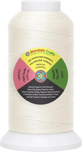 Vista 82 de Mandala Crafts Airforce Blue Tex 70 - Hilo de poliéster para tapicería 1500 Yds T70 UV Resistant Strong Thread for Leather Sewing, Marine