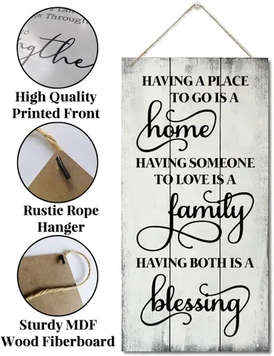 Vista 5 de Letrero decorativo con texto en inglés «Having Somewhere to Go», letrero de madera impresa para pared, regalos de inauguración de la casa