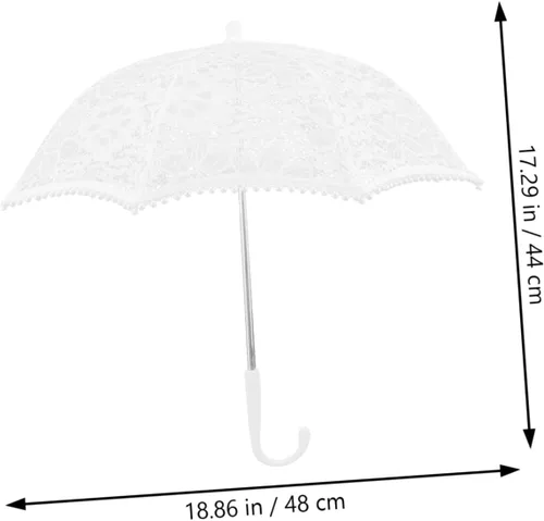 Vista 4 de IMIKEYA Paraguas de encaje paraguas de novia sombrilla de boda para novia paraguas de boda paraguas niña paraguas de encaje paraguas niños paraguas