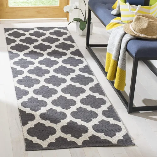 Vista 18 de SAFAVIEH Montauk Collection - Alfombra decorativa, 2 pies 6 pulgadas x 4 pies, color negro y marfil, hecho a mano, de algodón enrejado, ideal