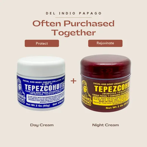 Vista 7 de DEL INDIO PAPAGO Crema Facial Día Piel con Tepezcohuite 2.12 oz Pequeño - Colageno Y Vitamina E Corporal - Hidrata la Piel