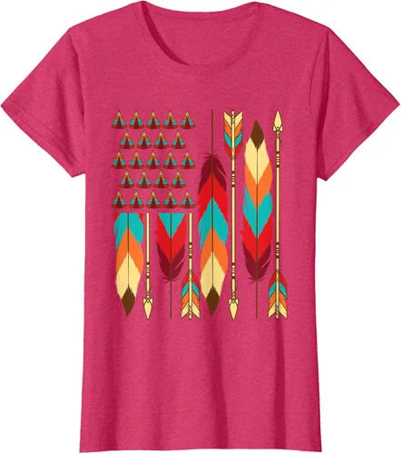 Vista 10 de Native American Bandera - Camiseta de veteranos indígenas del Mes del Orgullo, Negro, S