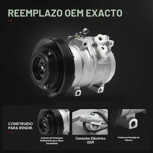 Vista 3 de Kit de reemplazo de compresor de aire acondicionado y embrague - Compatible con vehículos Toyota - 2003, 2004, 2005, 2006, 2007, 2008 Corolla