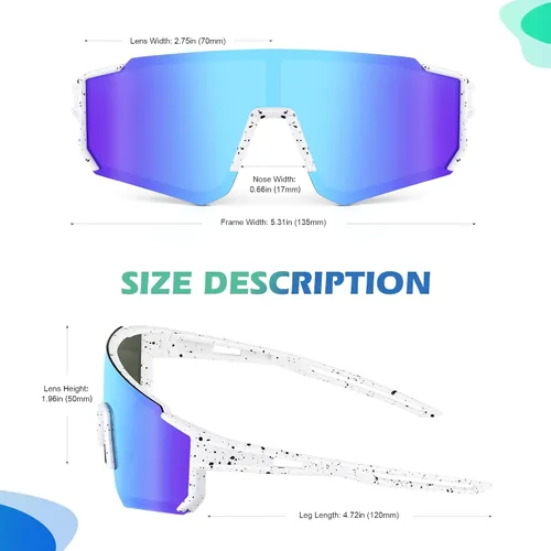 Vista 6 de Fanshen Kids Baseball Sunglasses Youth - Sports Polarized Sunglasses Softball Cycling for Boys Girls Ages 3-12 UV Protection