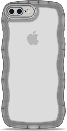 Vista 30 de Anuck Funda para iPhone 13 Pro con borde ondulado, diseño trasero transparente, agarre antideslizante, forma de marco rizado ondulado, a prueba