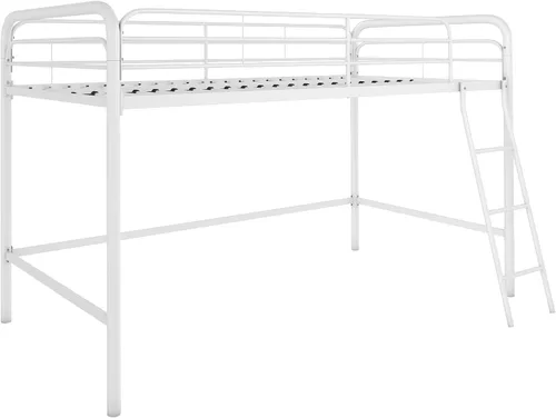Vista 16 de DHP Jett Junior - Cama tipo loft de metal, tamaño individual, color azul marino