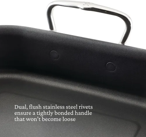 Vista 5 de Hestan Provisiones: sartén antiadherente con revestimiento clásico de 14.5 pulgadas con estante de acero inoxidable