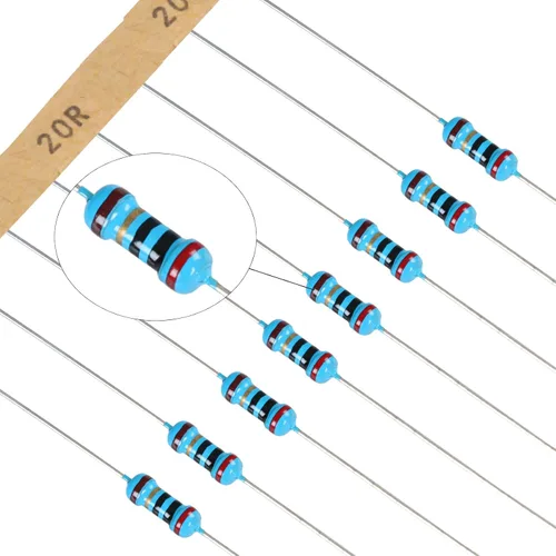 Vista 3 de Kit de resistencias de 130 valores de 2600 piezas, 1 ohmio-3 M ohmios con 1% 1/4 W de metal de resistencia de película de carbono