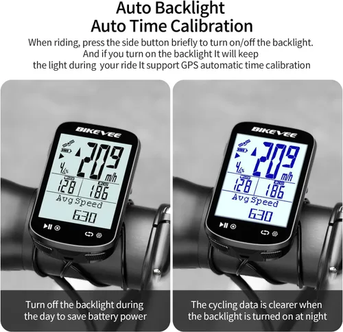 Vista 5 de Paquete GPS inalámbrico para computadora de bicicleta, velocímetro y odómetro, sensor de cadencia, retroiluminación automática y parada automática