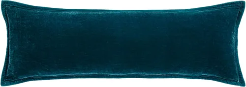 Vista 5 de HiEnd Accents Stella Almohada Lumbar de Terciopelo de Seda Sintética, 14x42 pulgadas, Negro, Ropa de Cama de Lujo de Estilo Romántico Occidental