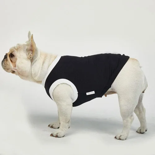 Vista 3 de Camiseta sin mangas para perro, camisas de algodón para perros, camisetas sin mangas, suave, transpirable, fresca para perro, ropa para mascotas