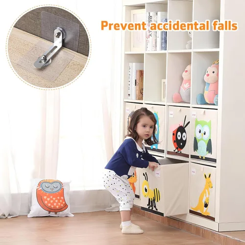 Vista 9 de VOSAREA Anclajes adhesivos para muebles, sin perforación, anclajes de pared para muebles, ganchos adhesivos para prevención de caídas, anti punta