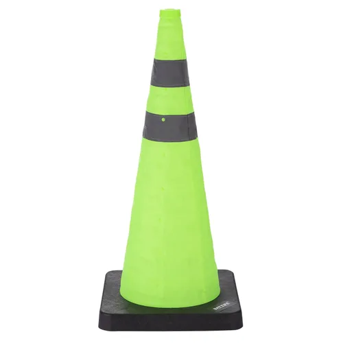 Vista 10 de BATTIFE [1 Paquete] Conos azules plegables de seguridad de tráfico de 28 pulgadas con base negra pesada, conos emergentes multiusos con collar