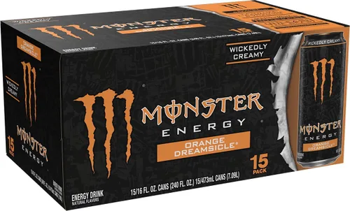 Vista 2 de Monster Energy Orange Dreamsicle, bebida energética, 16 onzas (paquete de 15)