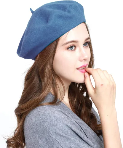 Vista 54 de WW004 Invierno 100% Lana Cálida Arte Francés Vasco Boina Tam Beanie Cap