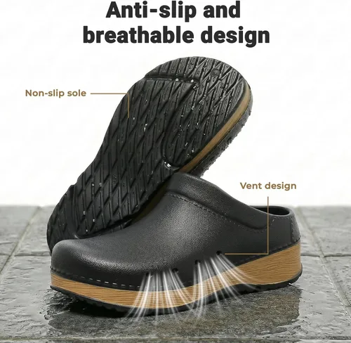 Vista 5 de Youermei Zapatillas de casa para hombre y mujer, sandalias de trabajo ligeras con plantilla EVA extraíble, soporte de arco, zapatos antideslizantes