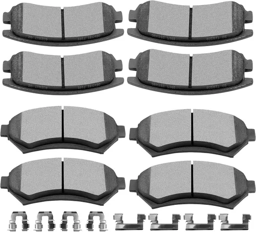 Vista 18 de SCITOO - Juego de pastillas de freno de cerámica, 8 pastillas de freno para BMW 740i 1995, 1997-2001, BMW 740i, 1995-2001 para BMW 740iL, 2000-2003