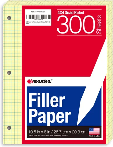 Vista 15 de KAISA Papel para cuaderno de hojas sueltas, rayas universitarias, 300 hojas por papel rayado, 8 x 10.5 pulgadas, 3 agujeros perforados para carpeta
