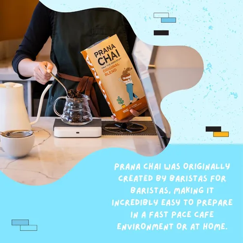 Vista 12 de Prana Chai Paquete de iniciación de 2 bolsas Chai Lovers que incluye tetera Chai, colador de malla fina y 2 bolsas de mezcla Masala totalmente