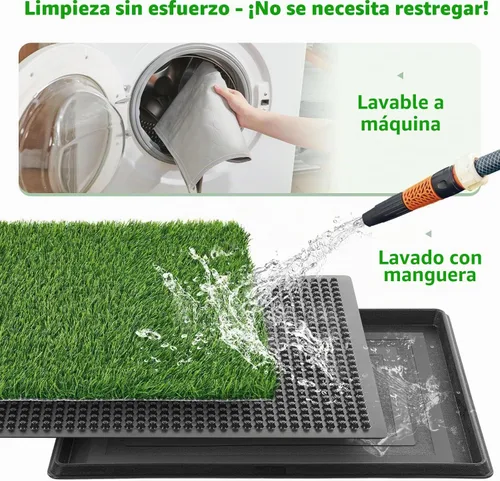 Vista 8 de Alfombrilla de césped artificial para mascotas PICK FOR LIFE para interiores y exteriores, bandeja de arena para perros, tapete de césped artificial